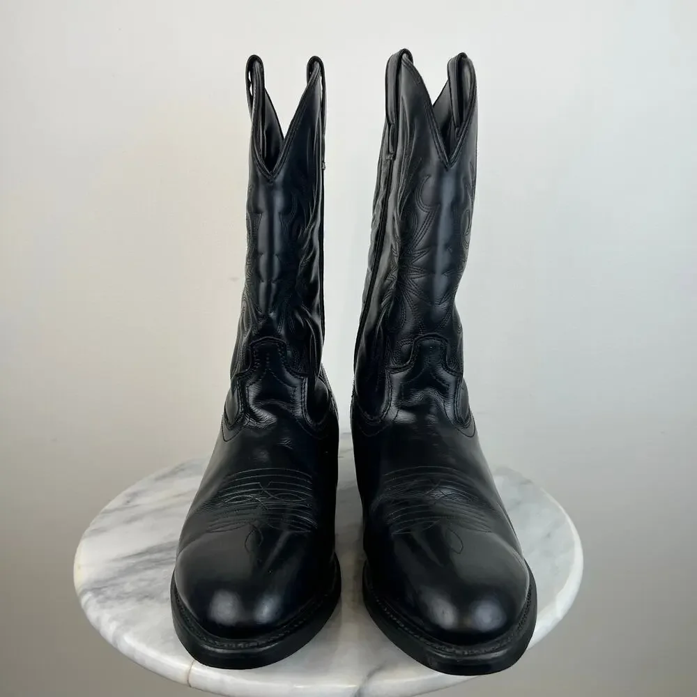 Laredo Men's Black Genuine Leather Paris Western Cowboy Boots (Sz 11 Extra Wide)